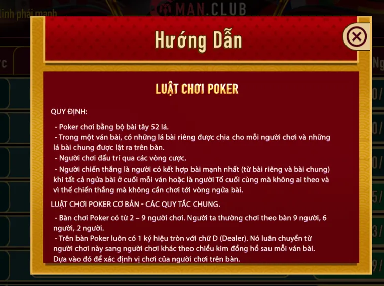 Trải Nghiệm Poker Tại ManClub Với Những Ván Đấu Gay Cấn Cùng Tỷ Lệ Hoàn Trả Cao