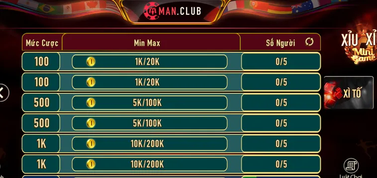 Trải Nghiệm Siêu Phẩm Xì Tố Tại ManClub Với Cơ Hội Thắng Cược Cực Khủng